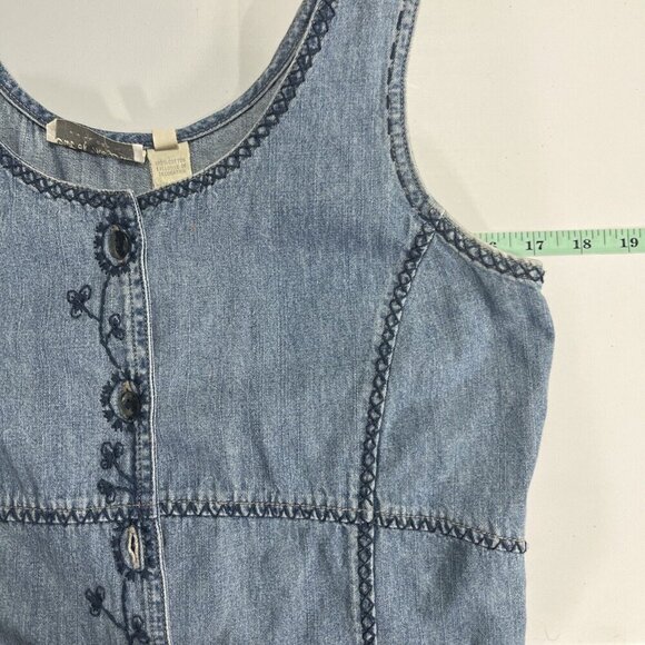 J. Jill Out of the Blue Vtg Womens Denim Dress Size XS Embroidered 90s Country - Picture 5 of 9